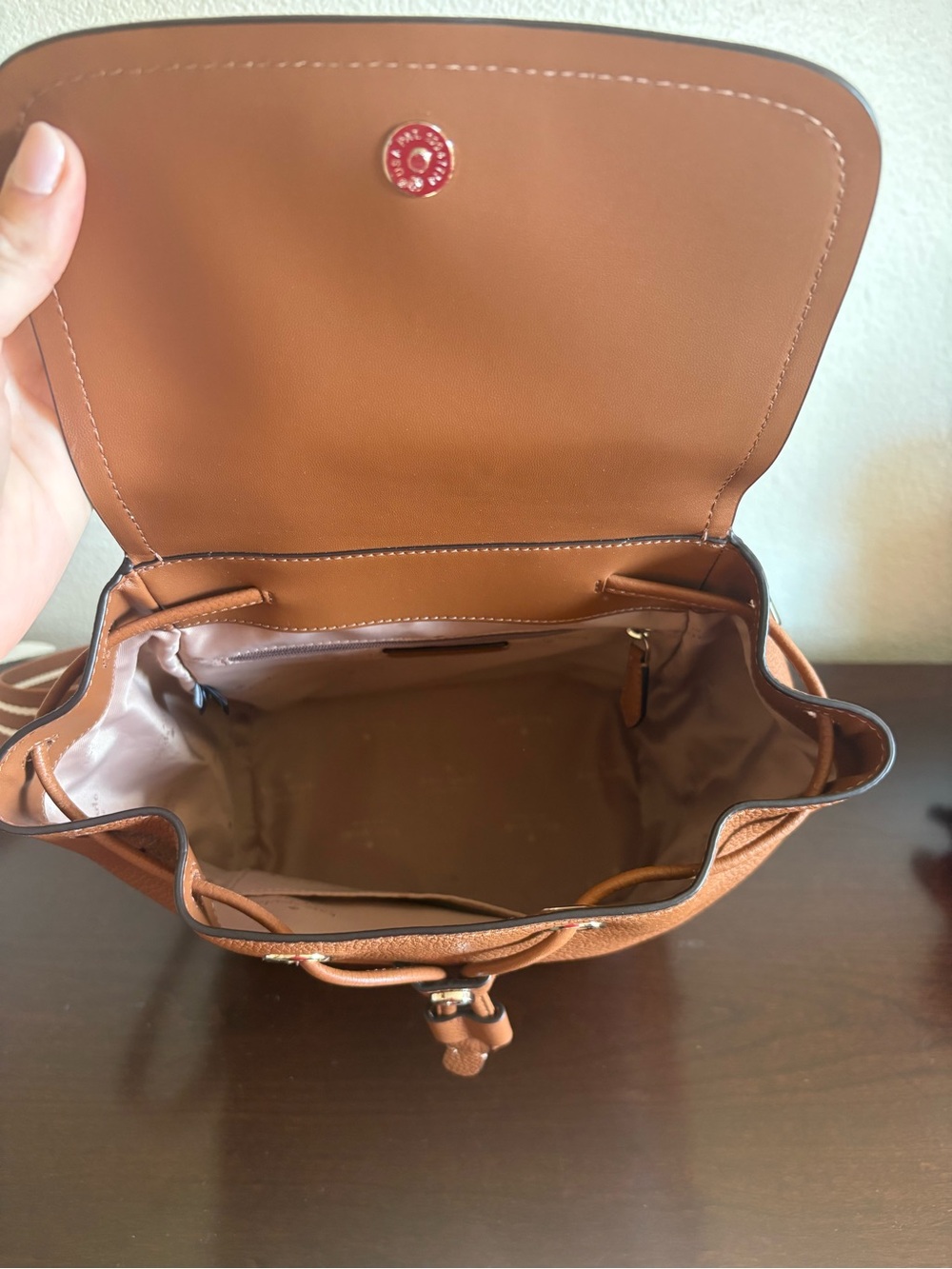 NWOT Kate Spade Pebbled Leather Backpack in Cognac Brown - Picture 4 of 4
